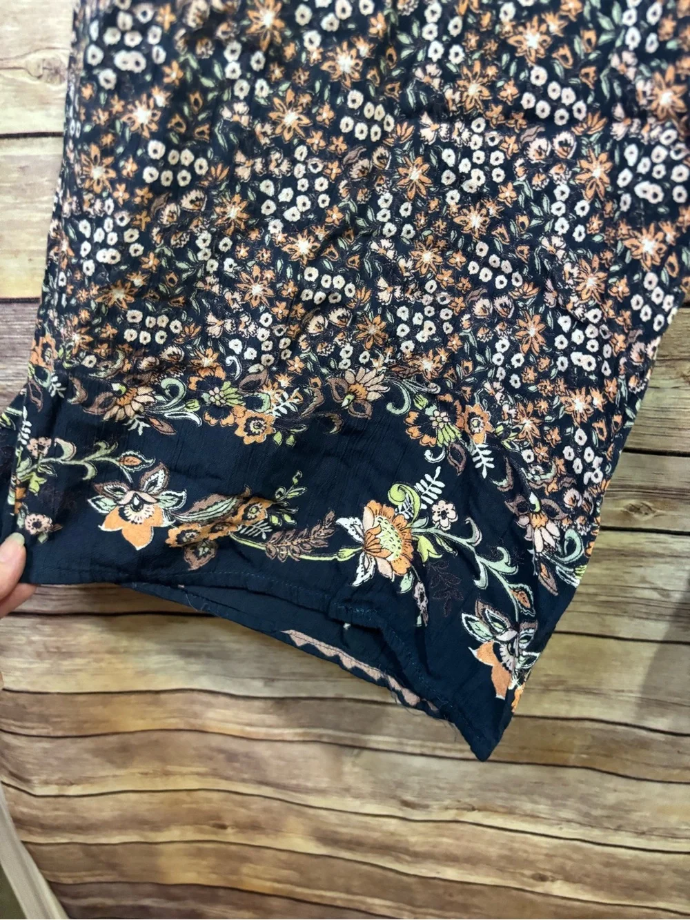 Angie Wide Leg Crop Pants Women's Small Boho Floral Palazzo Flowy Festival - Picture 3 of 5